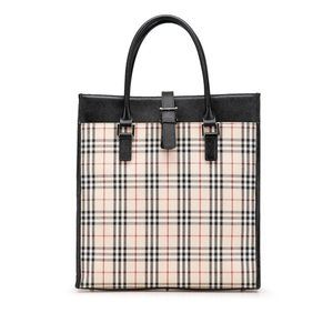 BURBERRY Black Leather Tote Bag